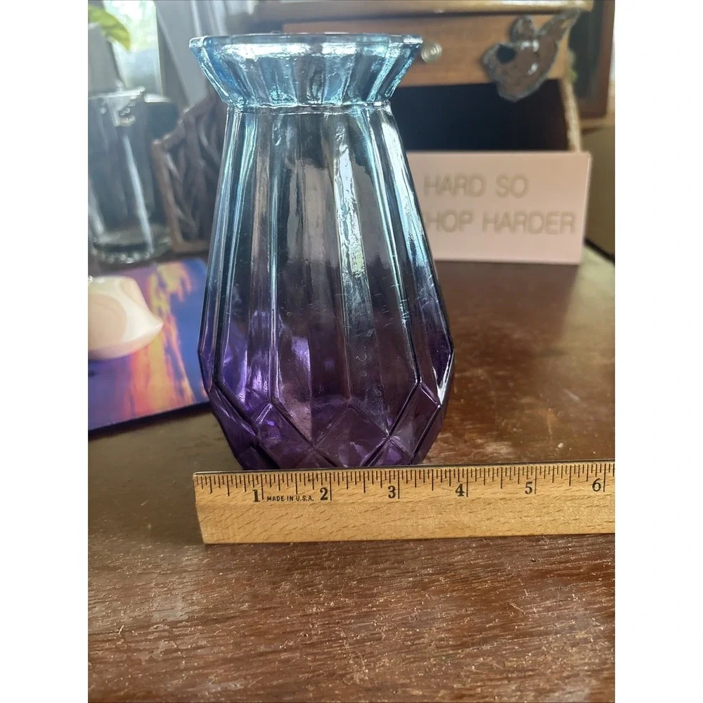 Ombré Blue Purple Flower Vase 7